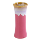 Vaas keramiek dip glazuur lang roze M