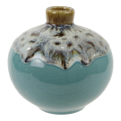 Vaas keramiek dip glazuur rond turquoise