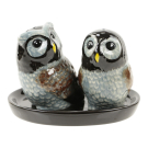 Peper en zoutstel keramiek uil grijs