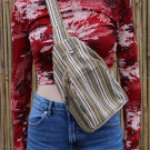 Sling bag tas katoen beige