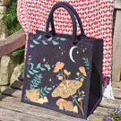 Tas jute natuur blauw