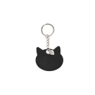 Sleutelhanger leer kat zwart