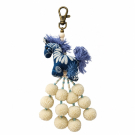 Sleutelhanger katoen paard blauw