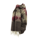 Omslagdoek wol mix rood beige