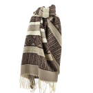 Omslagdoek wol mix bruin beige