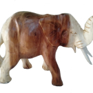 Houten olifant slurf hoog, SUAR 15 cm Natural