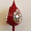 Houten Lotus op steel, red