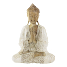 Suar houten Boeddha, 25 cm model 2 White Wash