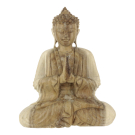 Suar houten Boeddha, 30 cm model 2 Naturel