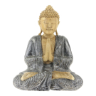 Suar houten Boeddha, 30 cm model 2 Black Wash