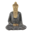 Suar houten Boeddha, 25 cm model 4 Mediation Black Wash