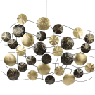 Wanddecor metaal cirkels zwart goud