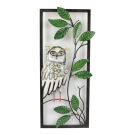 Wanddeco sneeuwuil in frame, 25 x 60 cm