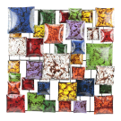 Wanddecor metaal blokken meerkleurig 50x50 cm