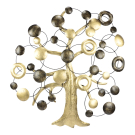 Wanddecor metaal donut boom goud XL