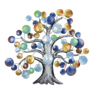 Wanddecor metaal boom cirkels ocean