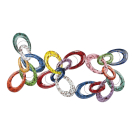Wanddecor metaal ringen meerkleurig