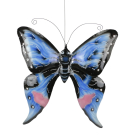 Wanddeco metalen vlinder Exotic model 01, 55 x 47 cm, Blue