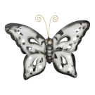Wanddeco metalen vlinder, 24 x 17 cm, Black-White