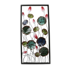 Wanddecor metaal frame tulp roze