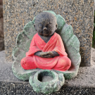 Boeddha sandstone 'lotus' 12 cm Red/gold