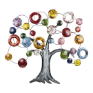 Wanddecor metaal boom donut meerkleurig L