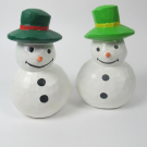 Houten snowman, 15 x 10 cm