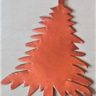 Metalen Kerstornament, kerstboom, Red Copper, 9x12 cm
