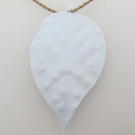 Metalen Kerstornament, blad, White, 8x4,5 cm