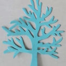 Metalen Kerstornament, boom, Mint green 11x15 cm