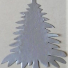 Metalen Kerstornament, kerstboom, Silver, 9x12 cm