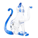 Beeld glas kat blauw