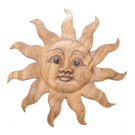 Wanddecoratie hout zon met gezicht
