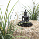 Waxinelichthouder polystone boeddha lotus