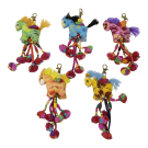 Sleutelhanger stof/kralen paard