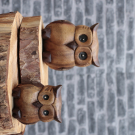 Beeld hout uil dik S